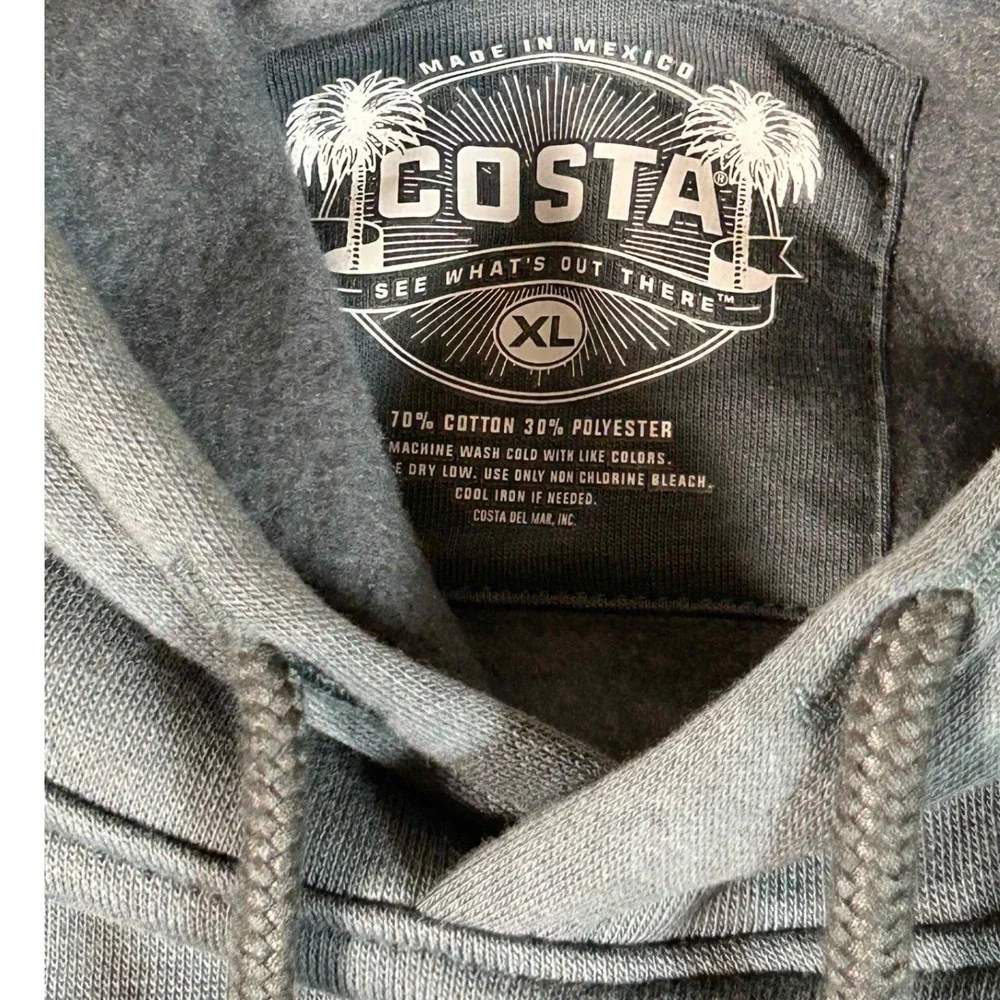 Costa Pullover Hoodie Sweatshirt Pocket Blue Mens Size XL - Picture 4 of 13